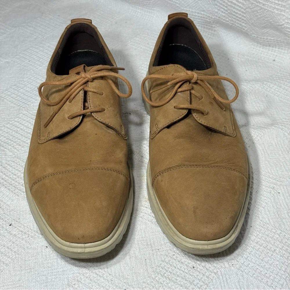 Men ECCO CS20 Hybrid‎ Derby Shoes Camel/Cashmere Cap Toe Oxford 44-US 10/10.5
